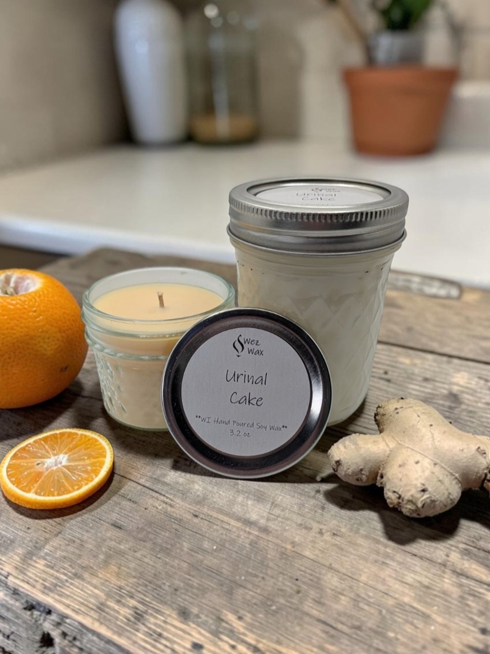 Urinal Cake Soy Candle - 4 Ounce